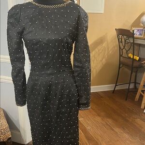 Elegant Black Studded Dress